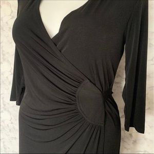 AA Studio AA Black 3/4 Sleeve Wrap Midi Dress
Women's size 12
